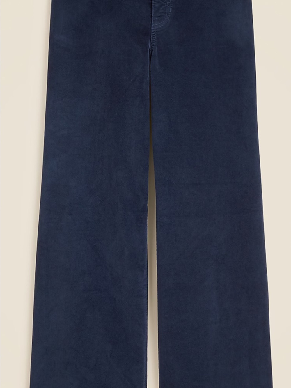 J. Crew Wide-Leg Pant— washed velvet -Navy
